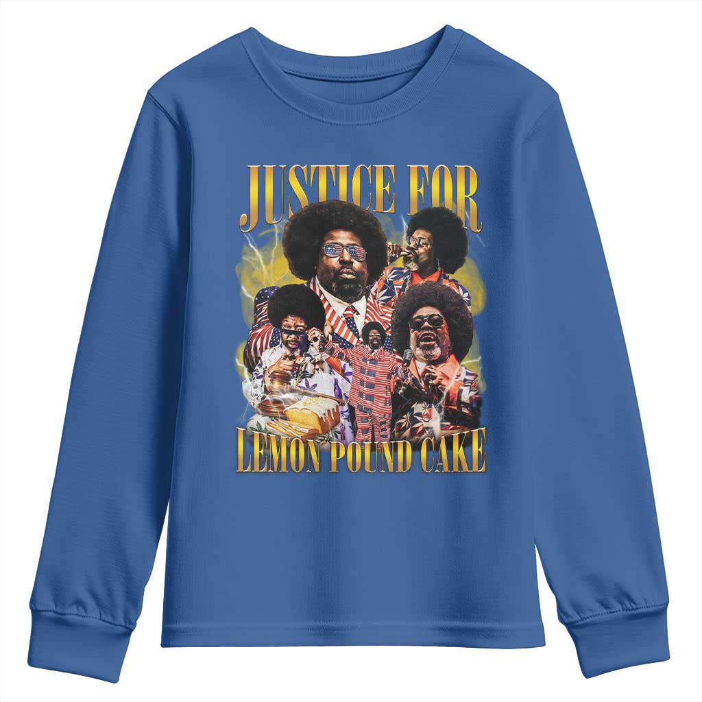 Justice For Lemon Pound Cake Bootleg Graphic Youth Sweatshirt Retro Rap Free Speech TS14 Royal Blue Print Your Wear