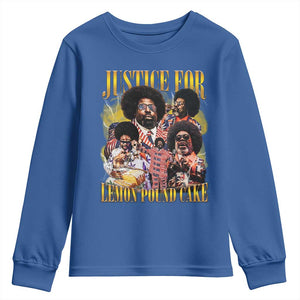 Justice For Lemon Pound Cake Bootleg Graphic Youth Sweatshirt Retro Rap Free Speech TS14 Royal Blue Print Your Wear