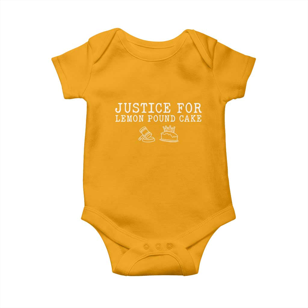 Justice For Lemon Pound Cake Baby Onesie Funny Dessert Meme TS14 Gold Print Your Wear