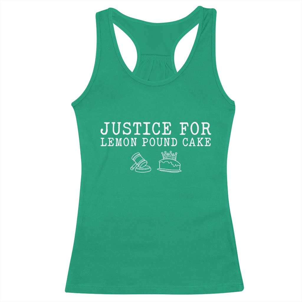 Justice For Lemon Pound Cake Racerback Tank Top Funny Dessert Meme TS14 Irish Green Print Your Wear