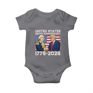 250th Anniversary USA Baby Onesie Patriotic Trump George Washington American Flag 4th of July TS14 Charcoal Print Your Wear
