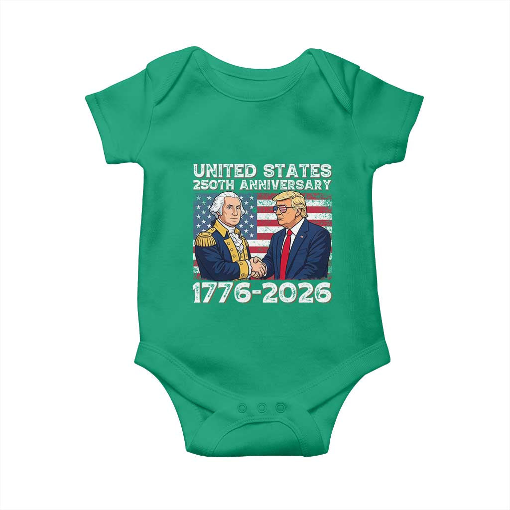 250th Anniversary USA Baby Onesie Patriotic Trump George Washington American Flag 4th of July TS14 Irish Green Print Your Wear