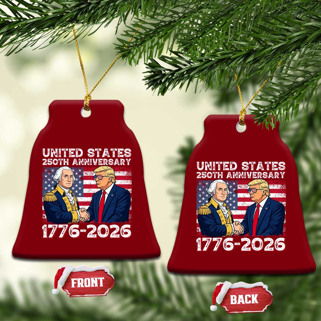 America 250th Anniversary Ceramic Ornament Patriotic Trump George Washington American Flag 4th of July TS14 Print Your Wear