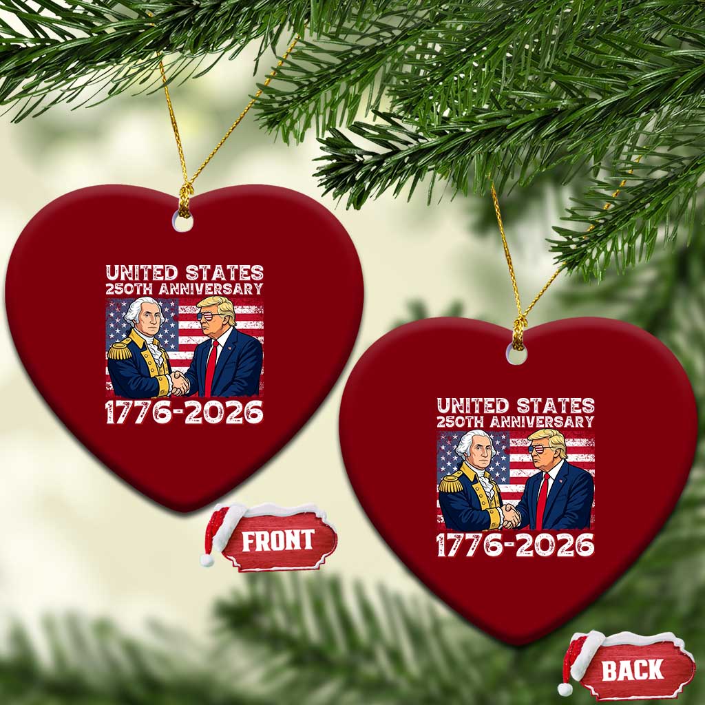 America 250th Anniversary Ceramic Ornament Patriotic Trump George Washington American Flag 4th of July TS14 Print Your Wear