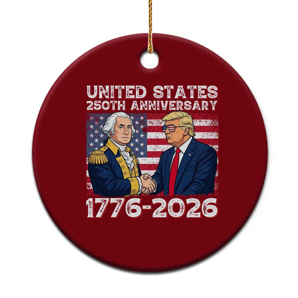 America 250th Anniversary Ceramic Ornament Patriotic Trump George Washington American Flag 4th of July TS14 1pc Red Print Your Wear