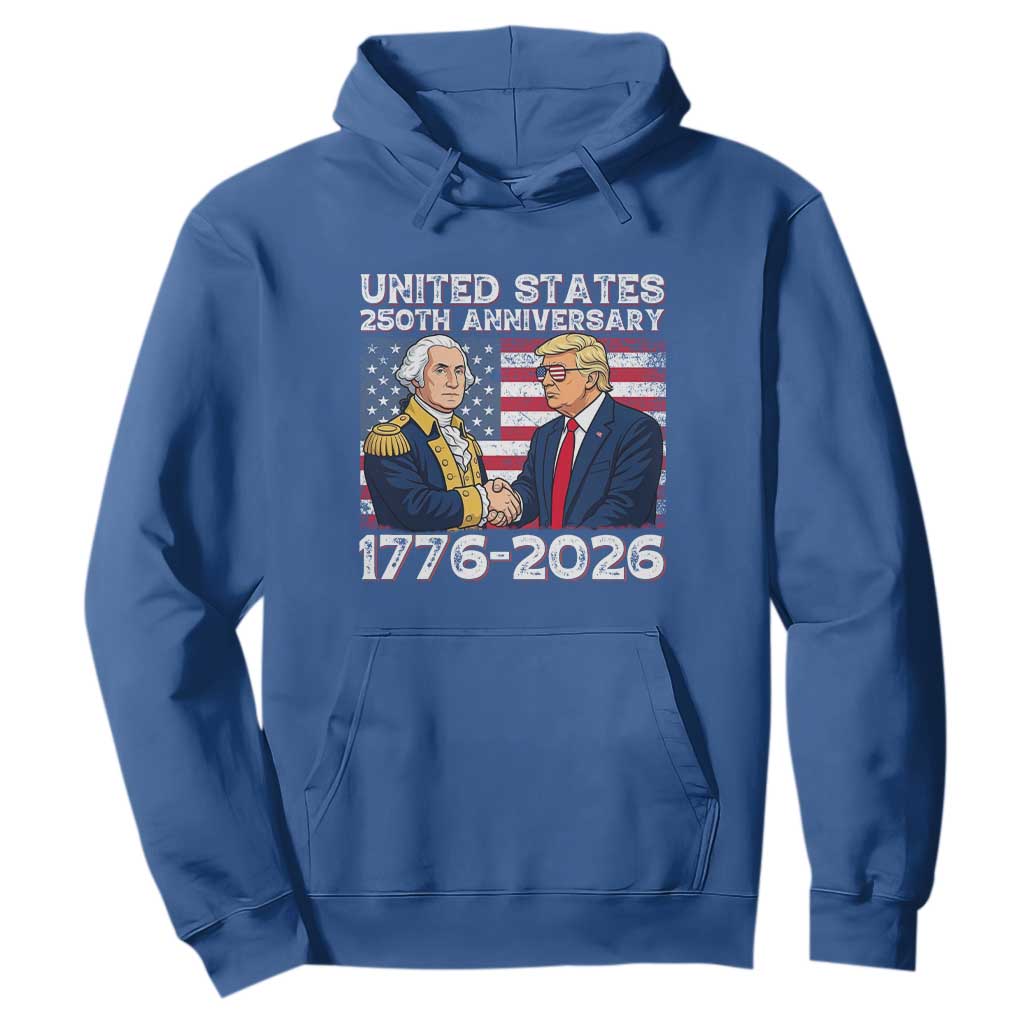 America 250th Anniversary Hoodie Patriotic Trump George Washington American Flag 4th of July TS14 Royal Blue Print Your Wear