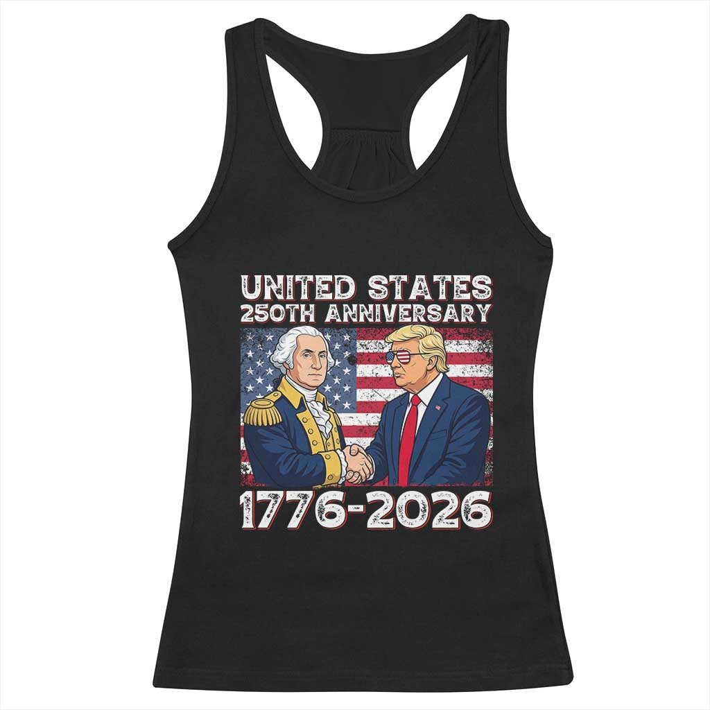 America 250th Anniversary Racerback Tank Top Patriotic Trump George Washington American Flag 4th of July TS14 Black Print Your Wear