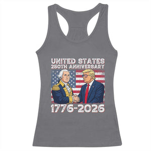 250th Anniversary USA Racerback Tank Top Patriotic Trump George Washington American Flag 4th of July TS14 Charcoal Print Your Wear