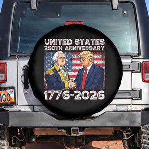 250th Anniversary USA Spare Tire Cover Patriotic Trump George Washington American Flag 4th of July TS14 No hole Black Print Your Wear