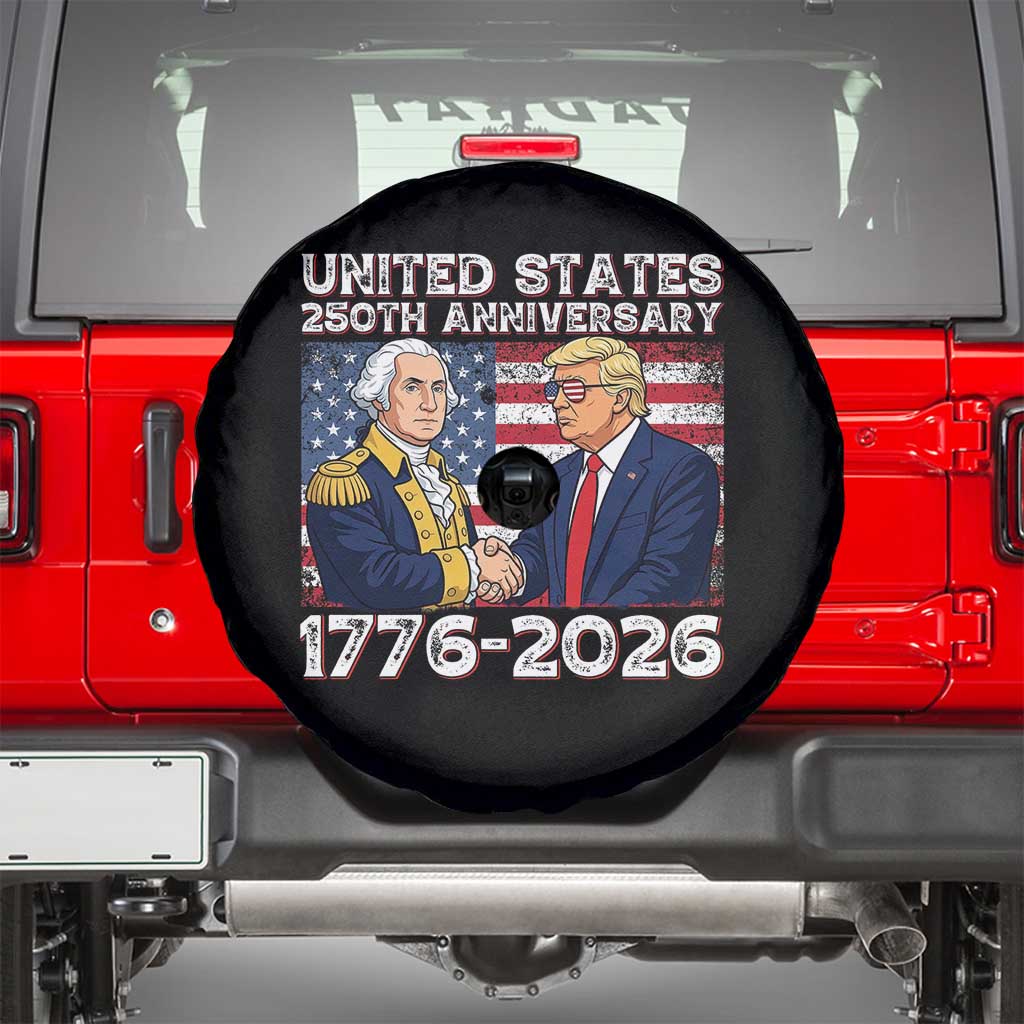 250th Anniversary USA Spare Tire Cover Patriotic Trump George Washington American Flag 4th of July TS14 Black Print Your Wear