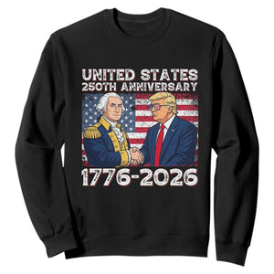 250th Anniversary USA Sweatshirt Patriotic Trump George Washington American Flag 4th of July TS14 Black Print Your Wear