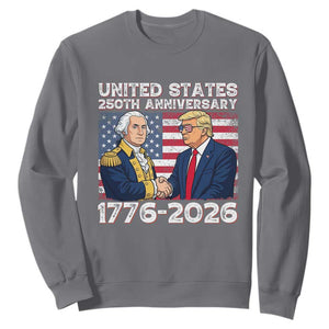 250th Anniversary USA Sweatshirt Patriotic Trump George Washington American Flag 4th of July TS14 Charcoal Print Your Wear