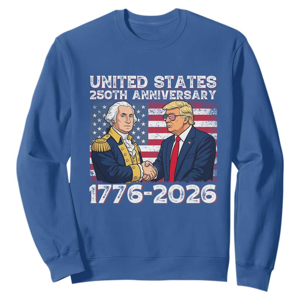 250th Anniversary USA Sweatshirt Patriotic Trump George Washington American Flag 4th of July TS14 Royal Blue Print Your Wear