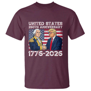 250th Anniversary USA T Shirt Patriotic Trump George Washington American Flag 4th of July TS14 Maroon Print Your Wear