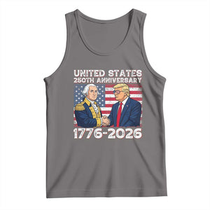 250th Anniversary USA Tank Top Patriotic Trump George Washington American Flag 4th of July TS14 Deep Heather Print Your Wear