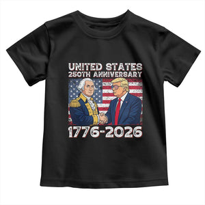 250th Anniversary USA Toddler T Shirt Patriotic Trump George Washington American Flag 4th of July TS14 Black Print Your Wear