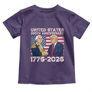 250th Anniversary USA Toddler T Shirt Patriotic Trump George Washington American Flag 4th of July TS14 Purple Print Your Wear