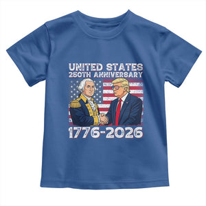 250th Anniversary USA Toddler T Shirt Patriotic Trump George Washington American Flag 4th of July TS14 Royal Blue Print Your Wear