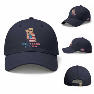 250 Years American Anniversary Baseball Cap Patriotic Trump 4th of July TS14 Baseball Cap Universal Fit Navy Print Your Wear