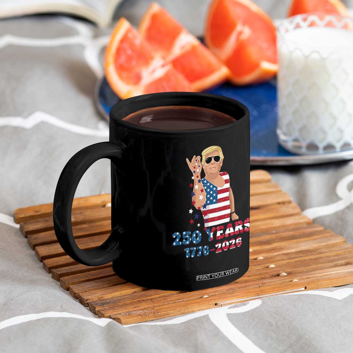 250 Years American Anniversary Coffee Mug Patriotic Trump 4th of July TS14 Print Your Wear