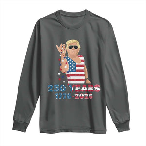 250 Years American Anniversary Long Sleeve Shirt Patriotic Trump 4th of July TS14 Dark Heather Print Your Wear