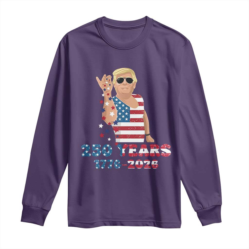 250 Years American Anniversary Long Sleeve Shirt Patriotic Trump 4th of July TS14 Purple Print Your Wear
