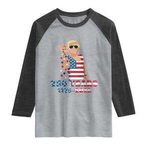 250 Years American Anniversary Raglan Shirt Patriotic Trump 4th of July TS14 Heather Gray Heather Charcoal Print Your Wear
