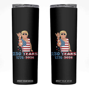 250 Years American Anniversary Skinny Tumbler Patriotic Trump 4th of July TS14 Black Print Your Wear