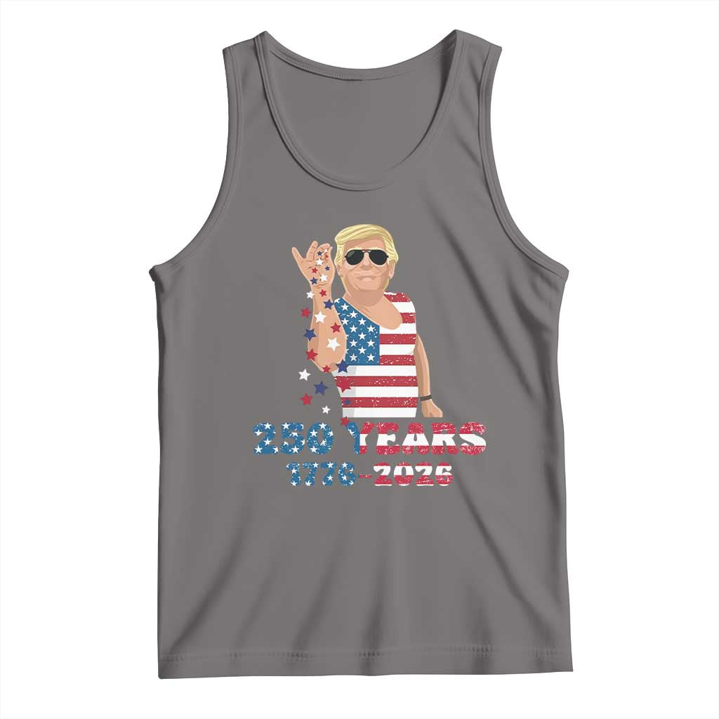 250 Years American Anniversary Tank Top Patriotic Trump 4th of July TS14 Deep Heather Print Your Wear