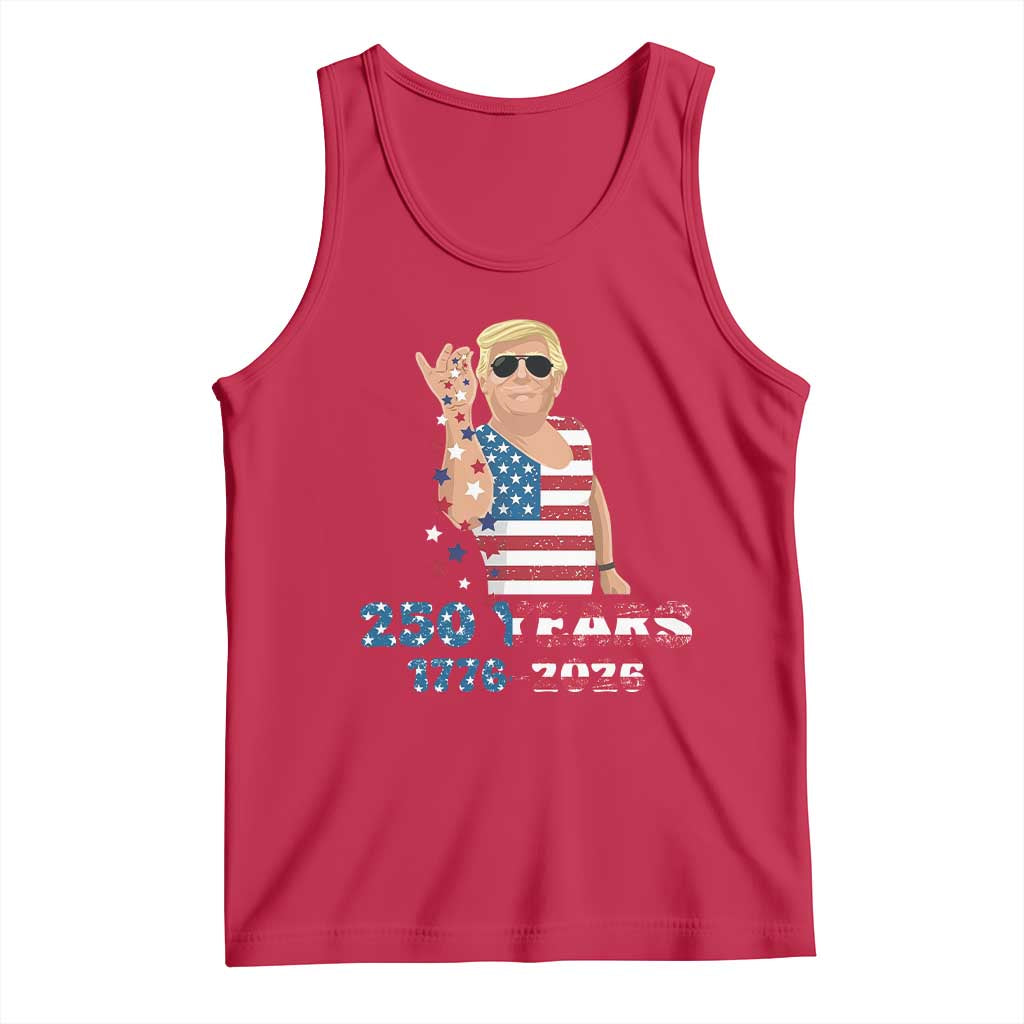 250 Years American Anniversary Tank Top Patriotic Trump 4th of July TS14 Red Print Your Wear