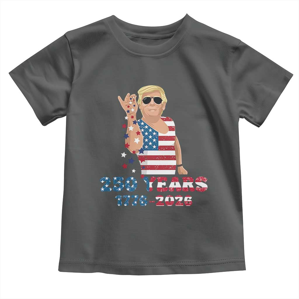 250 Years American Anniversary Toddler T Shirt Patriotic Trump 4th of July TS14 Dark Heather Print Your Wear