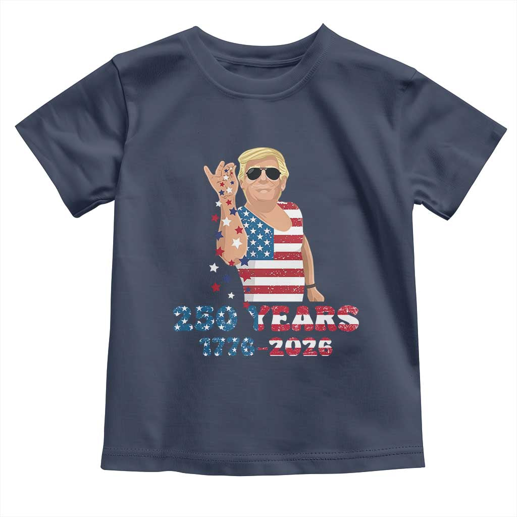 250 Years American Anniversary Toddler T Shirt Patriotic Trump 4th of July TS14 Navy Print Your Wear
