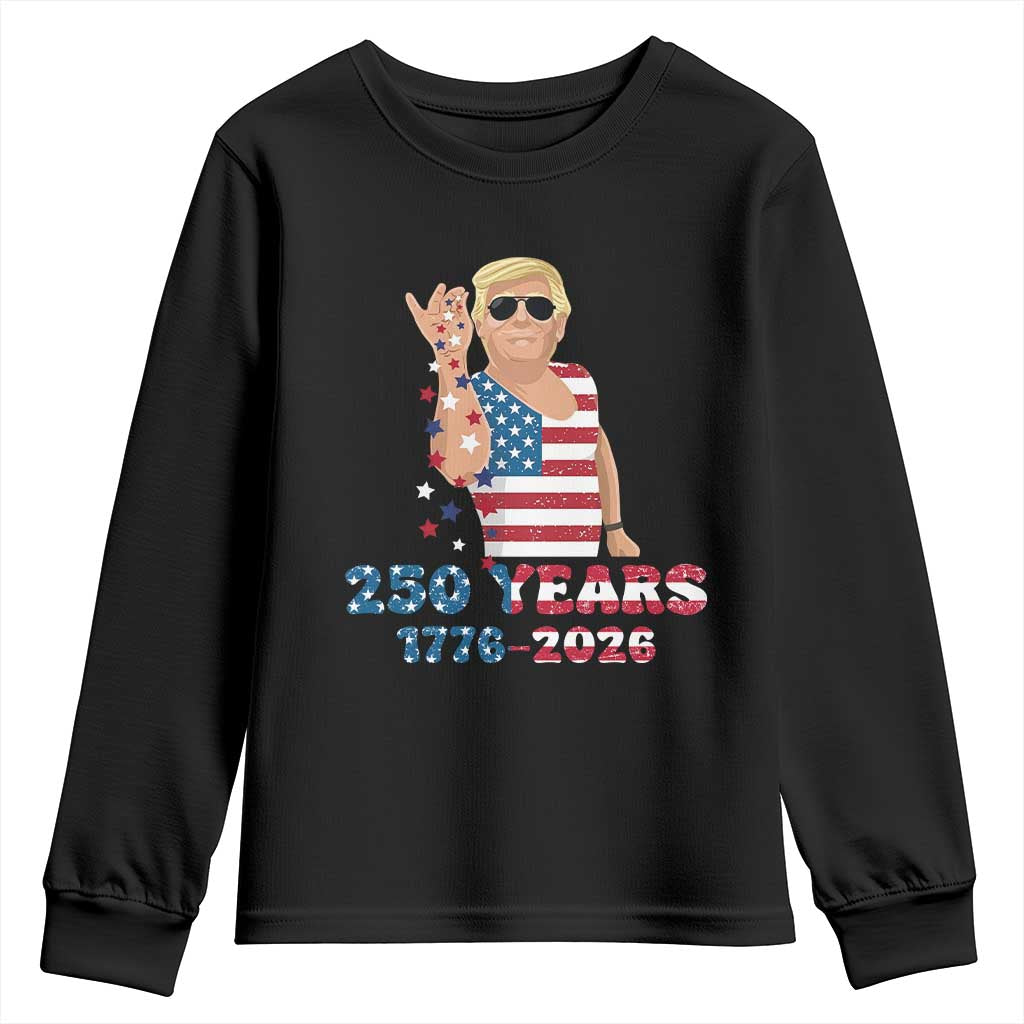 250 Years American Anniversary Youth Sweatshirt Patriotic Trump 4th of July TS14 Black Print Your Wear