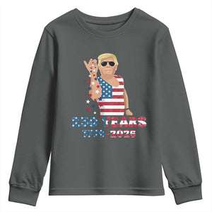 250 Years American Anniversary Youth Sweatshirt Patriotic Trump 4th of July TS14 Dark Heather Print Your Wear