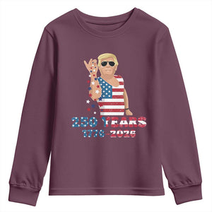 250 Years American Anniversary Youth Sweatshirt Patriotic Trump 4th of July TS14 Maroon Print Your Wear