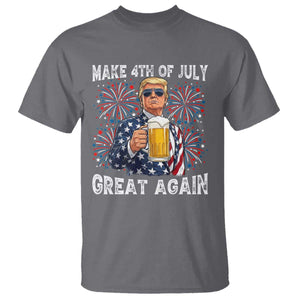 Trump Make 4th of July Great Again T Shirt Funny Drinking Beer TS14 Charcoal Print Your Wear