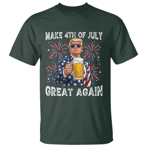 Trump Make 4th of July Great Again T Shirt Funny Drinking Beer TS14 Dark Forest Green Print Your Wear