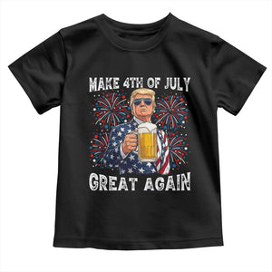 Trump Make 4th of July Great Again Toddler T Shirt Funny Drinking Beer TS14 Black Print Your Wear