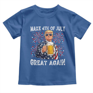 Trump Make 4th of July Great Again Toddler T Shirt Funny Drinking Beer TS14 Royal Blue Print Your Wear