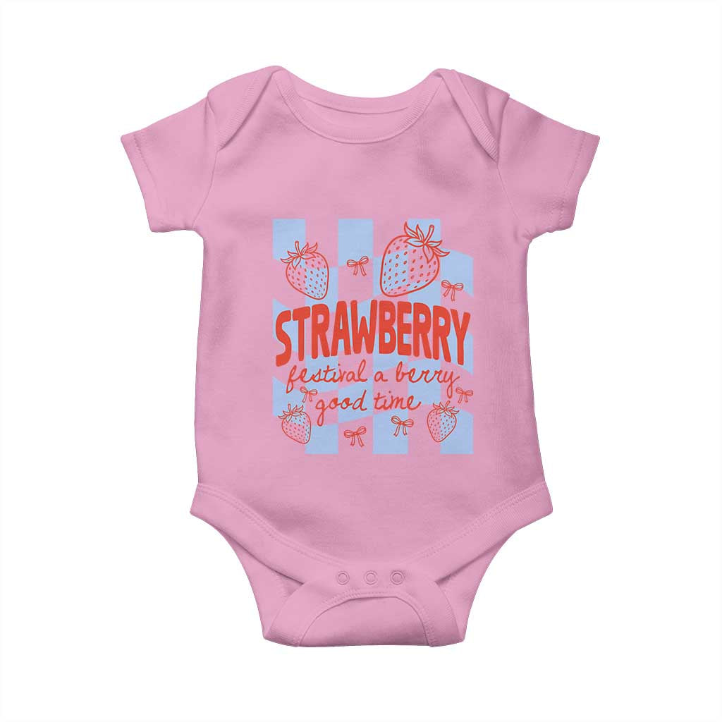 Strawberry Festival Baby Onesie 1968 A Berry Good Time Summer TS14 Light Pink Print Your Wear