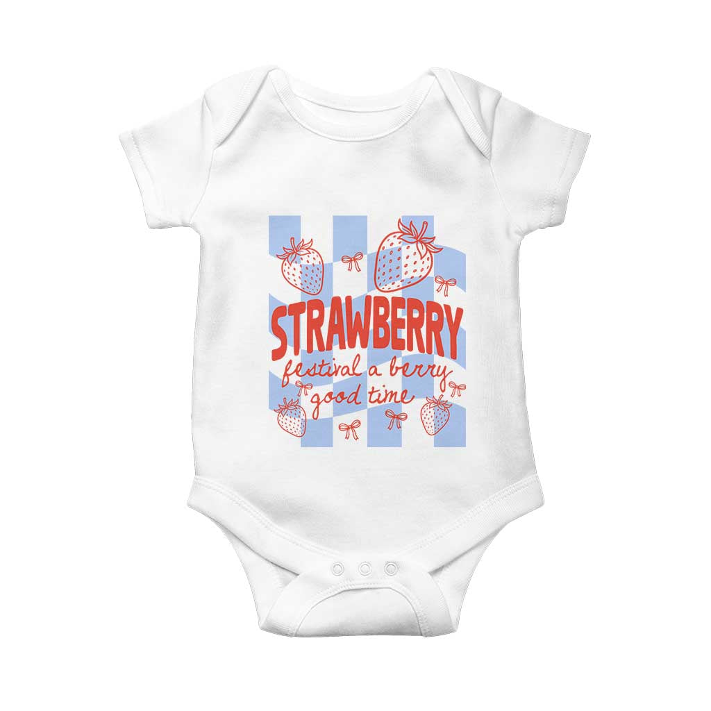 Strawberry Festival Baby Onesie 1968 A Berry Good Time Summer TS14 White Print Your Wear