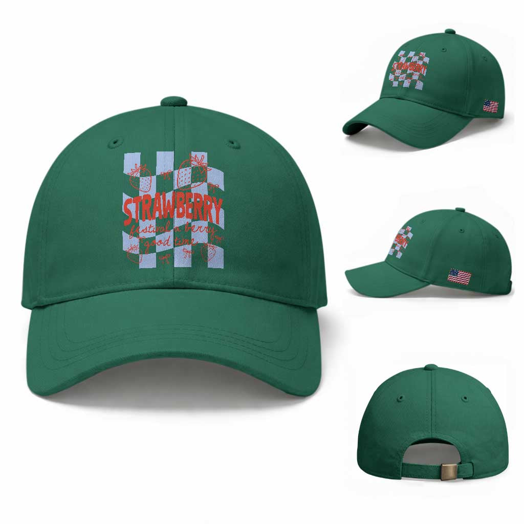 Strawberry Festival Baseball Cap 1968 A Berry Good Time Summer TS14 Baseball Cap Universal Fit Irish Green Print Your Wear