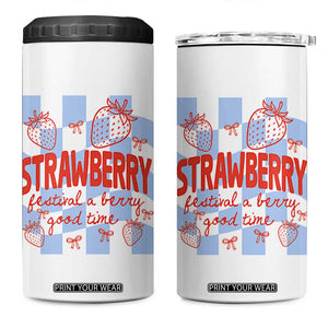 Strawberry Festival 4 in 1 Can Cooler Tumbler 1968 A Berry Good Time Summer TS14 One Size: 16 oz White Print Your Wear