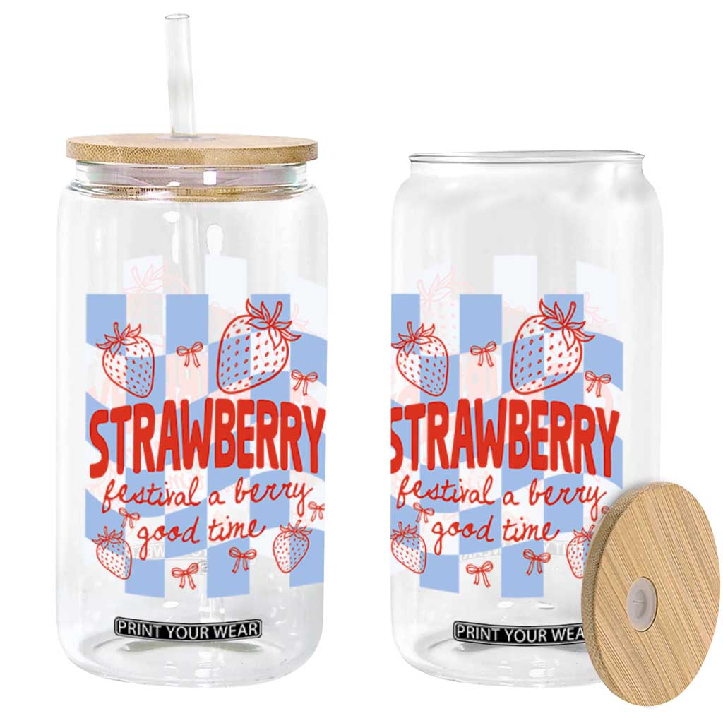Strawberry Festival Glass Can 1968 A Berry Good Time Summer TS14 Print Your Wear