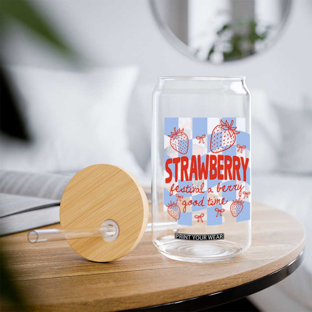 Strawberry Festival Glass Can 1968 A Berry Good Time Summer TS14 Print Your Wear
