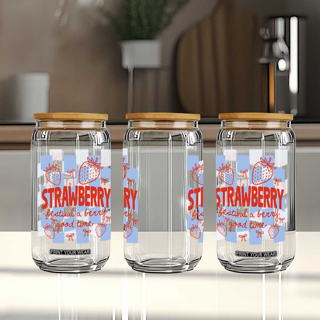 Strawberry Festival Glass Can 1968 A Berry Good Time Summer TS14 Print Your Wear