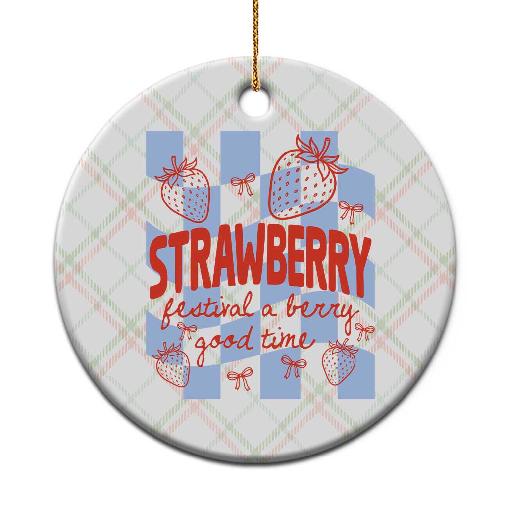 Strawberry Festival Ceramic Ornament 1968 A Berry Good Time Summer TS14 1pc Christmas Plaid Print Your Wear