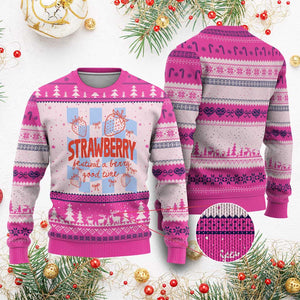 Strawberry Festival Ugly Christmas Sweater 1968 A Berry Good Time Summer TS14 Hot Pink Print Your Wear
