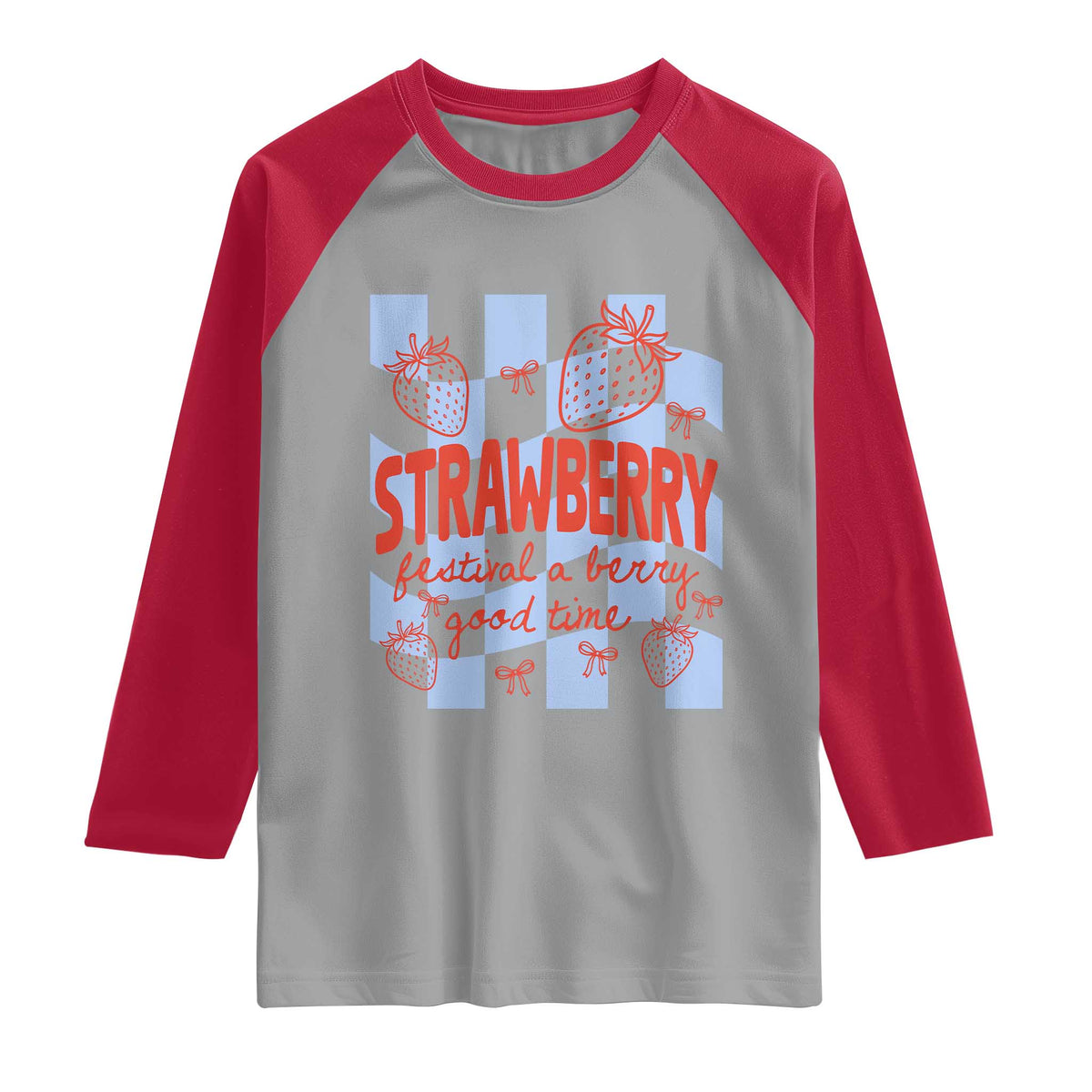 Strawberry Festival Raglan Shirt 1968 A Berry Good Time Summer TS14 Sport Gray Red Print Your Wear