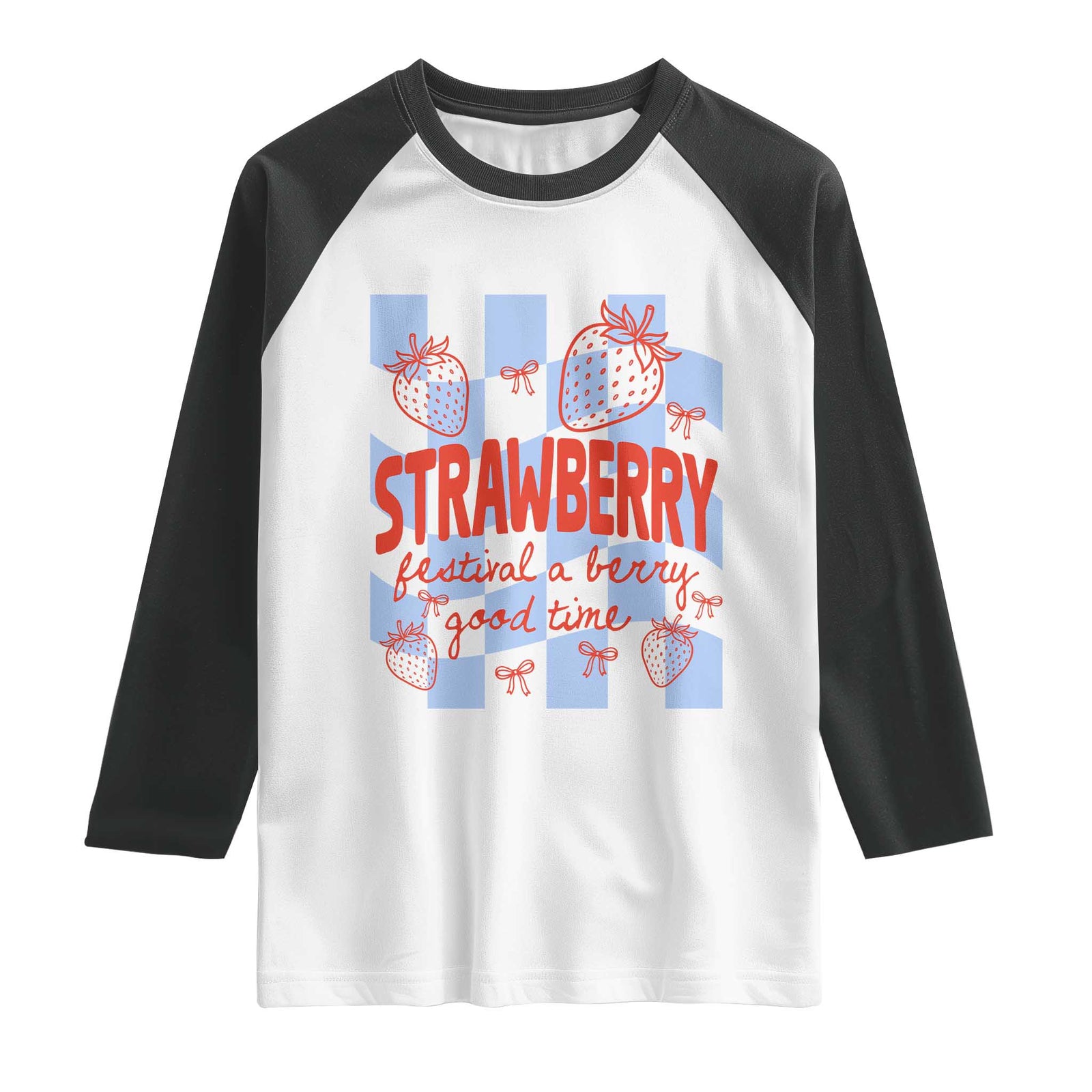 Strawberry Festival Raglan Shirt 1968 A Berry Good Time Summer TS14 White Black Print Your Wear